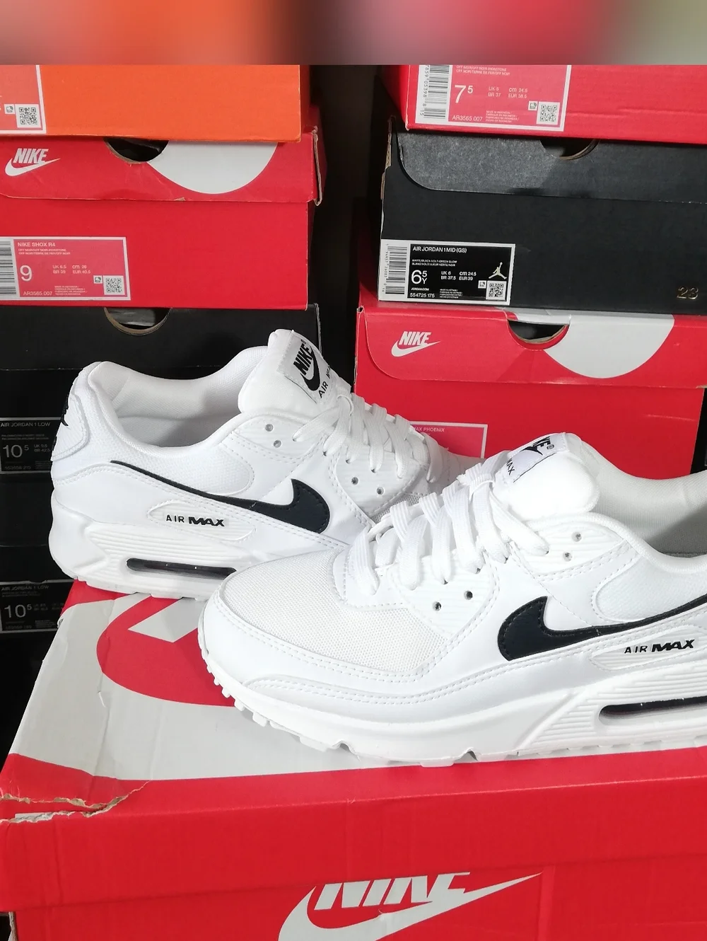 NIKE AIR MAX 90S ESSENTIAL WHITE-BLACK WOMEN US SIZE 9 BRAND NEW IN BOX - Picture 7 of 13